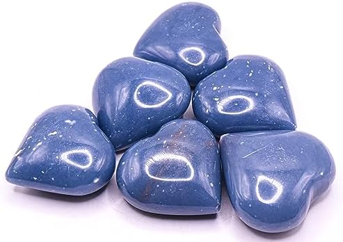 Blue Angelite Puffy Heart Crystal from Peru