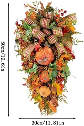 Fall Swag Wreath - Autumn Thanksgiving Door Decor