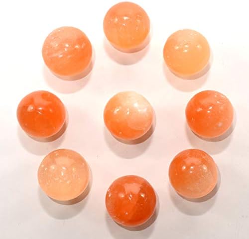 HQRP 40mm Natural Orange Selenite Sphere With Stand