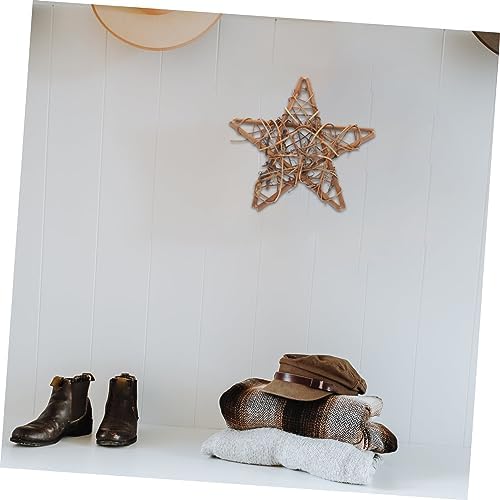 Amosfun 2pcs Star Shaped Wreath Rattan Frame for Holiday Decor