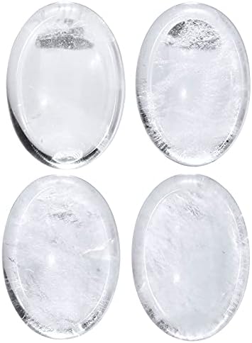 Oval Thumb Worry Stone Pack of 4 Rock Quartz for Anxiety Relief and Meditation