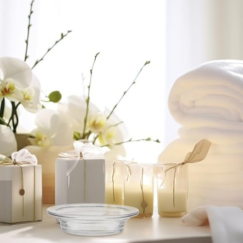 2 Pcs Replacement Wax Warmer Dish Glass Aromatherapy Essential Oil Diffuser Dishes for Home and Office