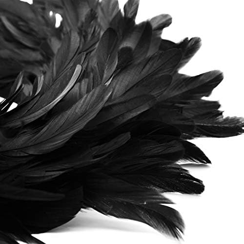 JOYIN 135 Inch Black Natural Feather Wreath for Halloween Decorations