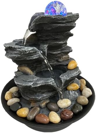 Rock Cascading Tabletop Water Fountain with LED Lights
