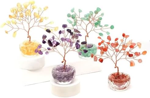 Crystal Money Tree with Citrine and Amethyst Stones