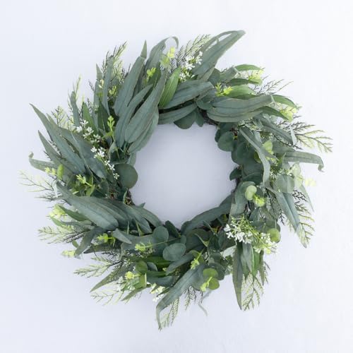 Seasons 22 Inch Artificial Eucalyptus Wreath for Front Door