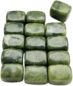 15Pcs Green Jade Tumbled Rule Block Healing Stones for Reiki Vase Filler and Chakra Balancing