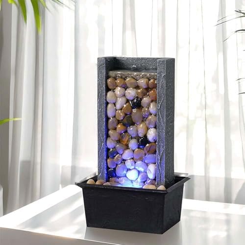 Kalona 106 Inch Indoor Waterfall Fountain with Colored LED Lights