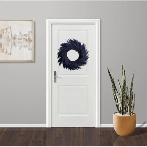 27 Artificial Pampas Grass Wreath - Black
