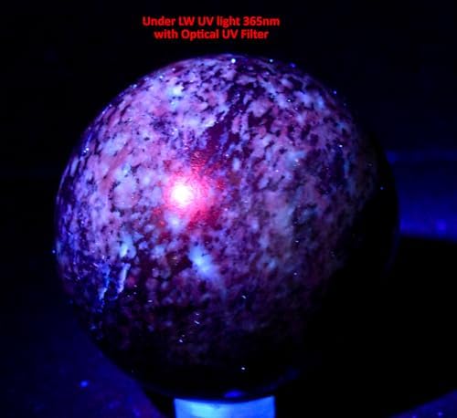 21 Inch Purple Kammererite Sphere with Green Inclusions - India Stand