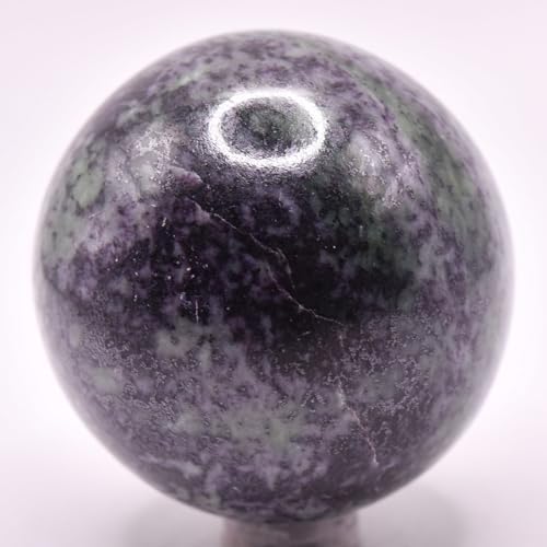 21 Inch Purple Kammererite Sphere with Green Inclusions - India Stand