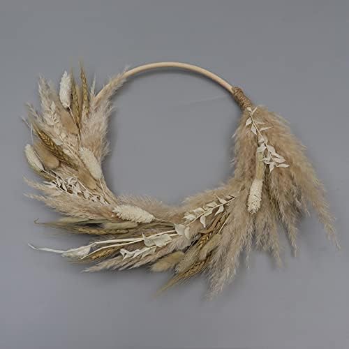 Real Dried Flower Wreath for Front Door Decorations