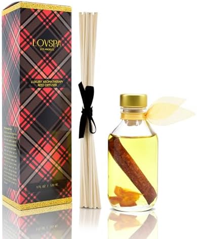 LOVSPA Spiced Cinnamon Orange Reed Diffuser Refill Bundle