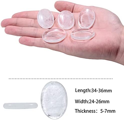 Oval Thumb Worry Stone Pack of 4 Rock Quartz for Anxiety Relief and Meditation