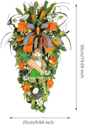 Easter Teardrop Wreath Hanging Decoration Orange Carrots