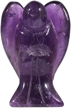 Mookaitedecor Bundle 2 Items Amethyst Angel Figurines and Crystal Money Tree with Chakra Stones Resin Base