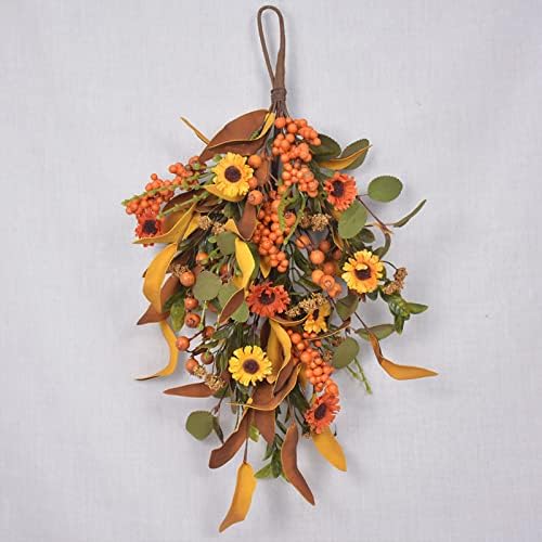 197 Inch Fall Harvest Teardrop Wreath Wall Hanging
