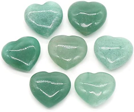 LE SKY 20 Pcs Natural Heart Shape Healing Crystal Agate Chakra Beads