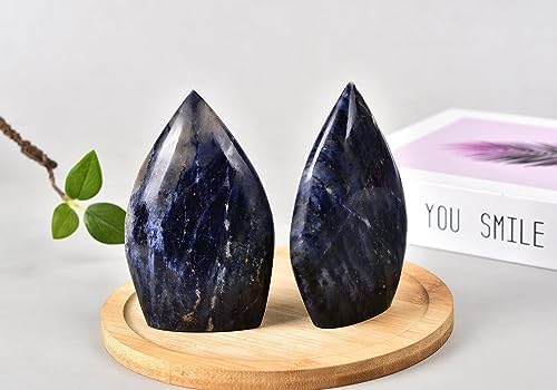 Blue-Veins Stone Healing Crystal Drop Shaped Quartz Wand Tower