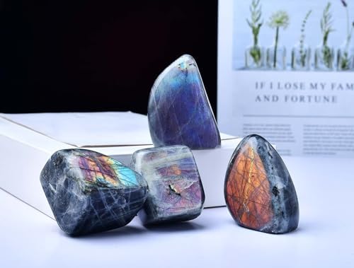 Large Purple Labradorite Healing Crystal Block for Meditation and Home Decor