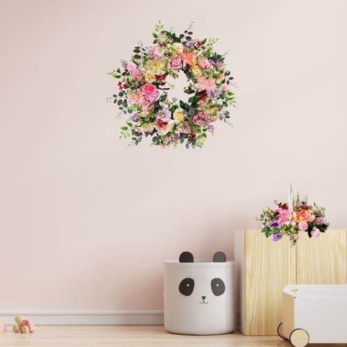 24 Inch Artificial Flower Wreath for Front Door