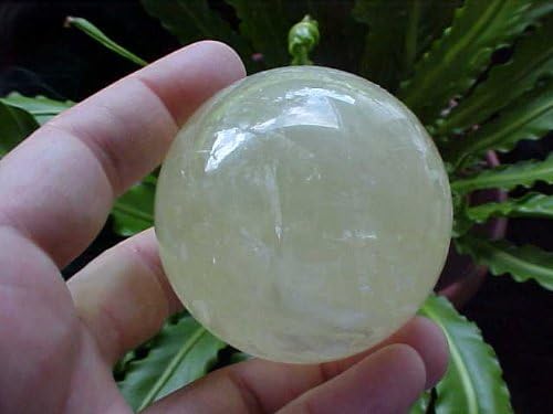 ZS1914 Gemquartz Yellow Calcite Sphere Large