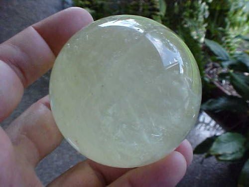 ZS1914 Gemquartz Yellow Calcite Sphere Large