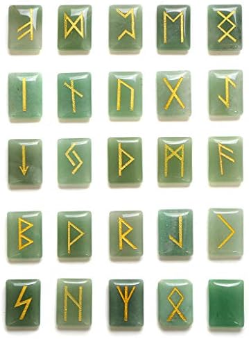Lapis Lazuli Rune Stones Set with Ancient Lettering