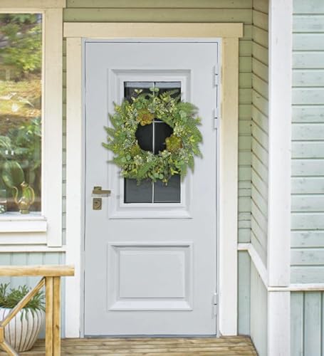 24 Inch Artificial Fern Wreath for Front Door