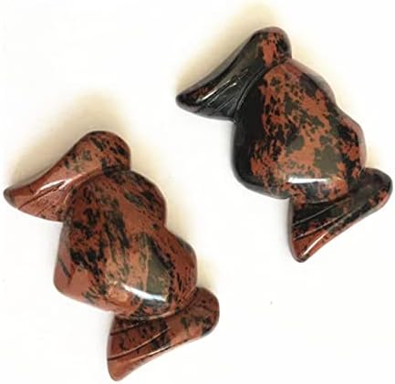 FIDEMM Natural Rose Crystal Heart with Wings Shape Stone Healing Decor