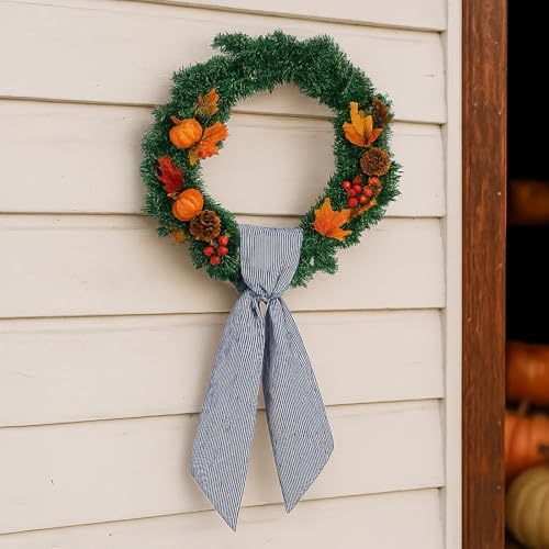 Black Striped Wreath Sash 512 Wide x 5433 Halloween Door Decor