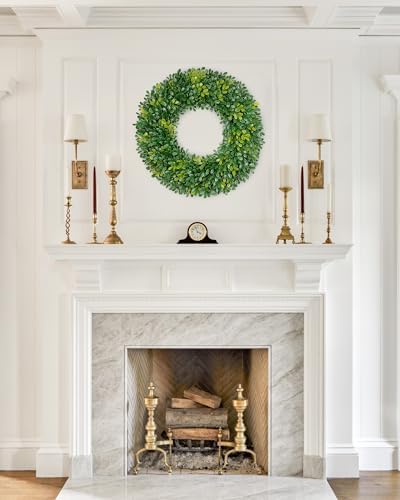 Vlorart 20 Inch Boxwood Wreath for Front Door