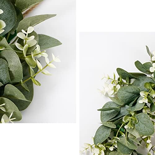 Dremisland 16 Inch Artificial Eucalyptus Wreath with Welcome Sign