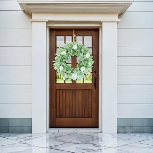 Seasons 18 Inch Lambs Ear Wreath for Home Decor