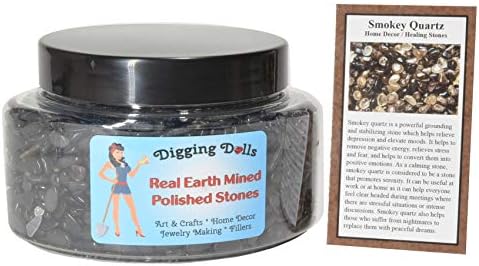 1 Gift Jar of Tumbled Smokey Quartz Chips - 2 Pounds with Info Card