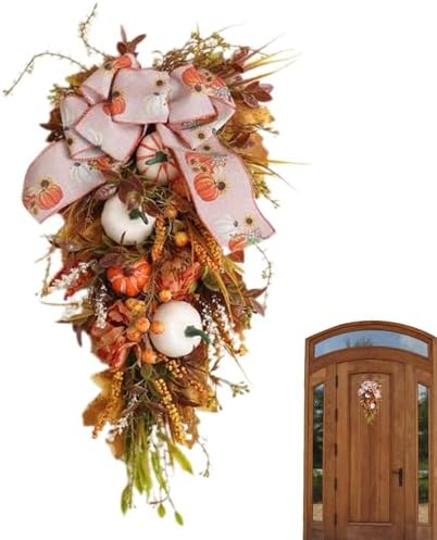 Fall Floral Teardrop Swag for Autumn Decor