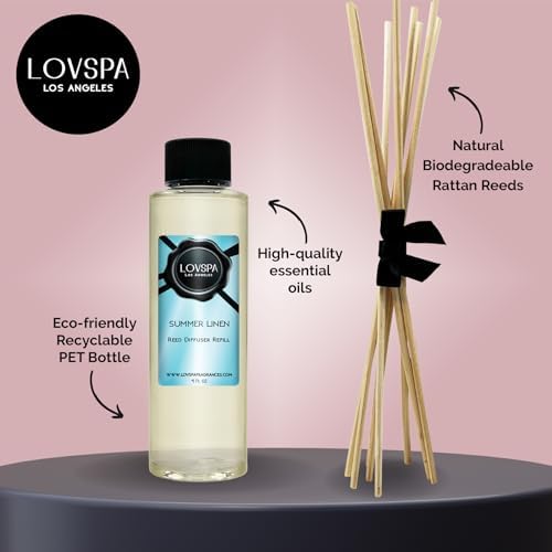 LOVSPA Summer Linen Diffuser Oil Refill with Replacement Reeds