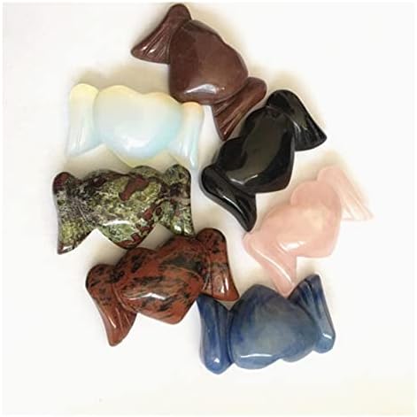 FIDEMM Natural Rose Crystal Heart with Wings Shape Stone Healing Decor