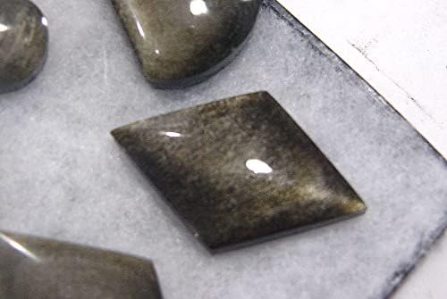 Mexican Gold Sheen Obsidian Lapidary Gem Stones 18 Pieces