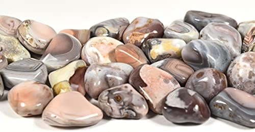 10pcs Pink Botswana Agate Tumbled Stones for Fountain Decor