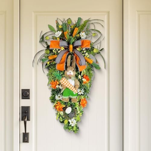 Easter Teardrop Wreath Hanging Decoration Orange Carrots