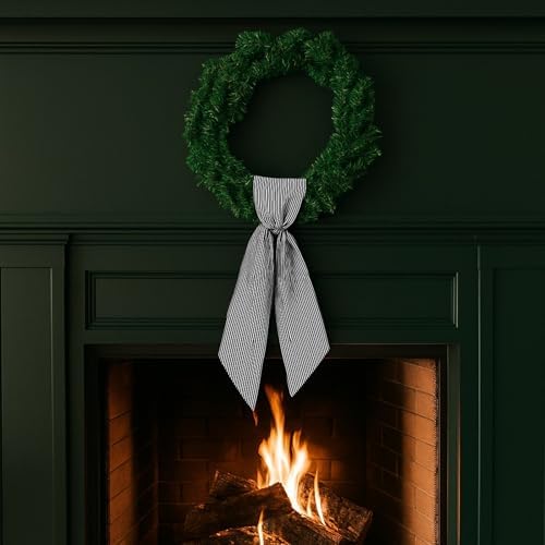 Black Striped Wreath Sash 512 Wide x 5433 Halloween Door Decor