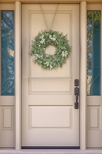 Realistic Greenery Wreath for Front Door - 197 Inch Artificial Eucalyptus Spring Decor