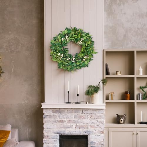 GENMOUS 24 Inch All Season Wreath for Front Door Decor