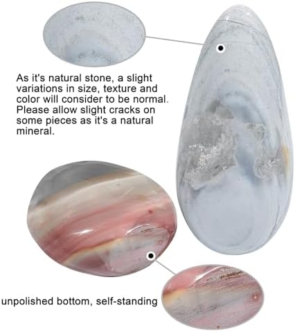 SUNYIK Irregular Ocean Jasper Stone Slab Self-Standing Decor for Home Office Meditation