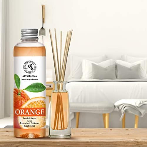 Aroma Organic Reed Diffuser Refill with Natural Orange Essential Oil 200ml