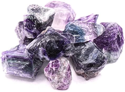 1lb Multicolor Fluorite Rough Stones for Tumbling and Polishing