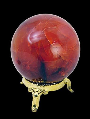 Carnelian Agate Sphere 68mm with Stand for Healing