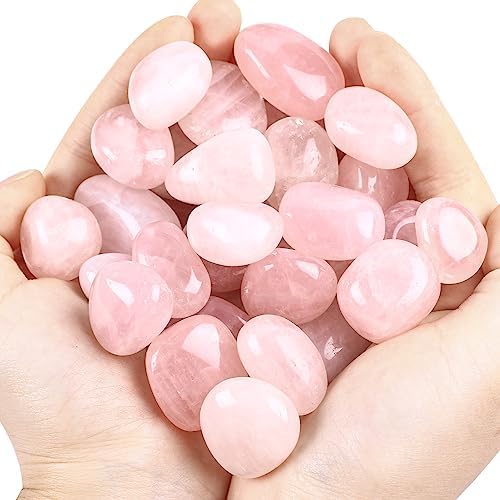 FORBY 3lb Natural Rose Quartz Tumbled Stones Crystal Set