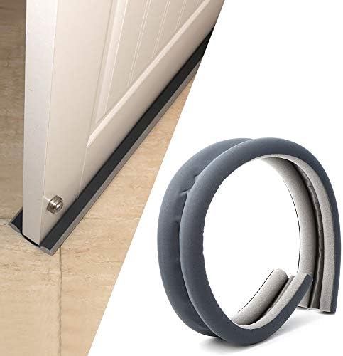 Teuopioe Adjustable Door Draft Stopper Gray